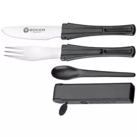 Набір столових приборів Boker Snac Pac (ніж, виделка, ложка), фото 